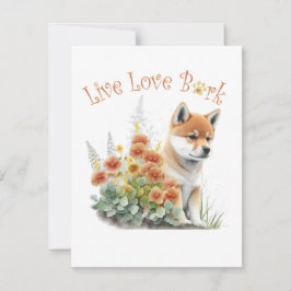 Shiba Inu Hund Mama Floral Mitteilungskarte
