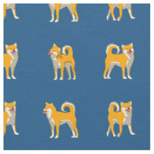 Shiba Inu Hund Muster Classic Blau Stoff