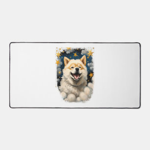 Shiba Inu Hund Sterne Wolken Schreibtischunterlage
