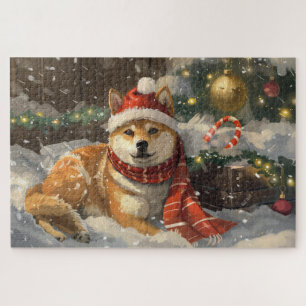 Shiba Inu Hund Weihnachtsfestlich