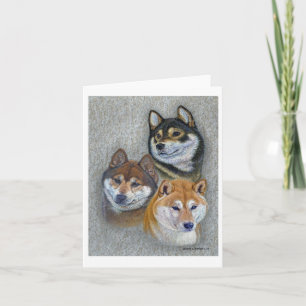 Shiba Inu Hunde Art Note Card by Glenda S. Harlan