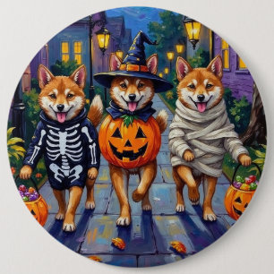 Shiba Inu Hunde in Halloween-Kostümen Button