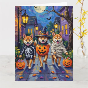 Shiba Inu Hunde in Halloween-Kostümen Karte