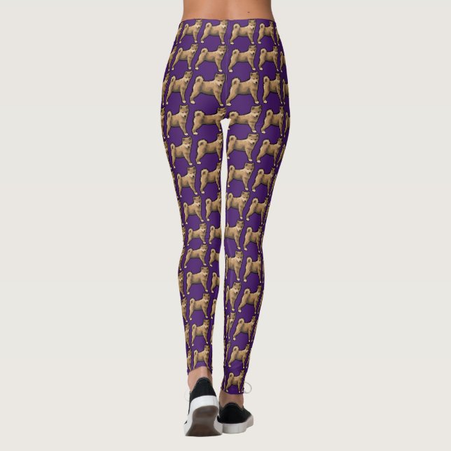 Shiba inu Hunde Jahr Geburtstag benutzerdefinierte Leggings (Rückseite)