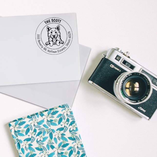 Shiba Inu Hunde Rücksendeadresse Gummistempel (Von Creator hochgeladen)