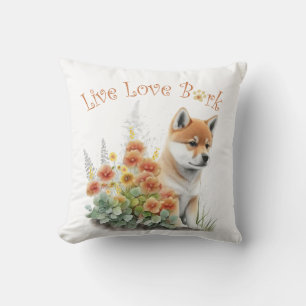 Shiba Inu Hundemama Floral Kissen