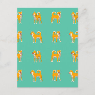 Shiba Inu Hundemuster Postkarte