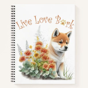 Shiba Inu Hundemutter Floral Notizbuch