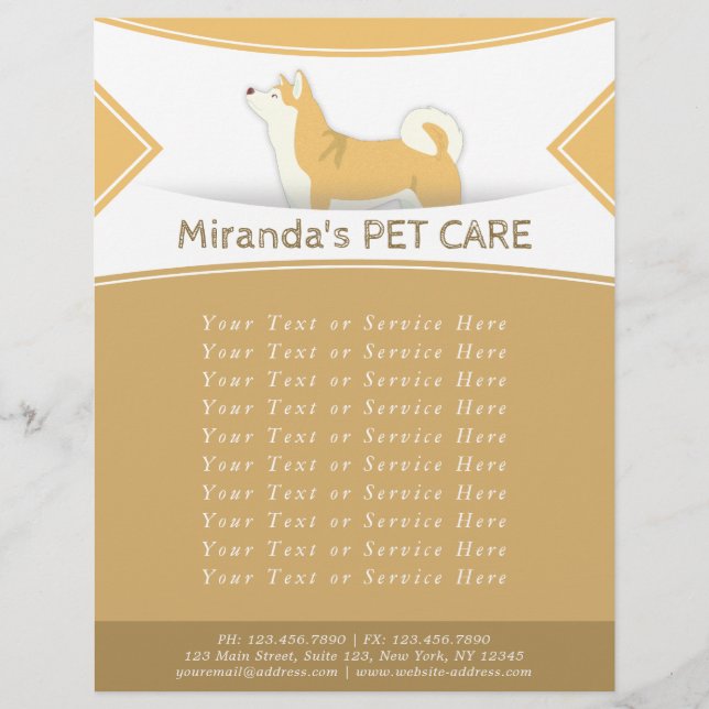 Shiba Inu Hundepflege Sitzen Baden & Grooming Flyer (Vorne)