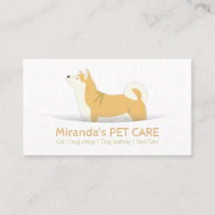 Shiba Inu Hundepflege Sitzen Baden & Grooming Terminkarte