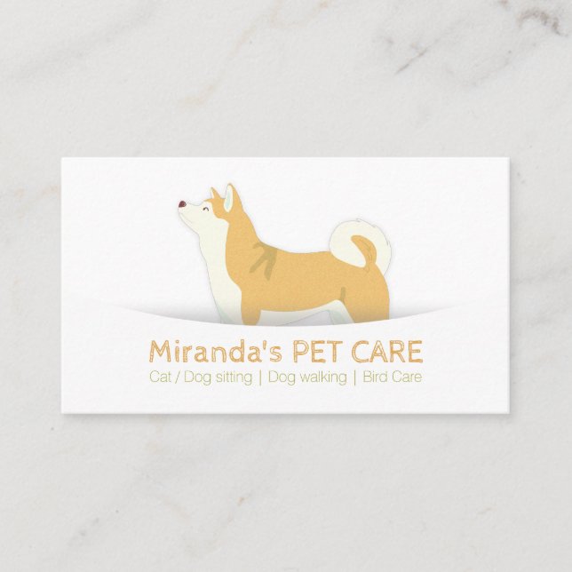 Shiba Inu Hundepflege Sitzen Baden & Grooming Terminkarte (Vorderseite)