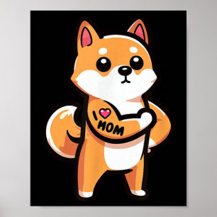 Shiba Inu I Liebe Mama Funny Dog Tattoo Poster
