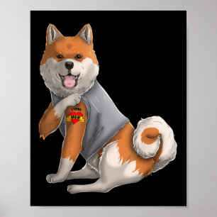 Shiba Inu I Liebe Mama Tattoo Hundeshirt Poster