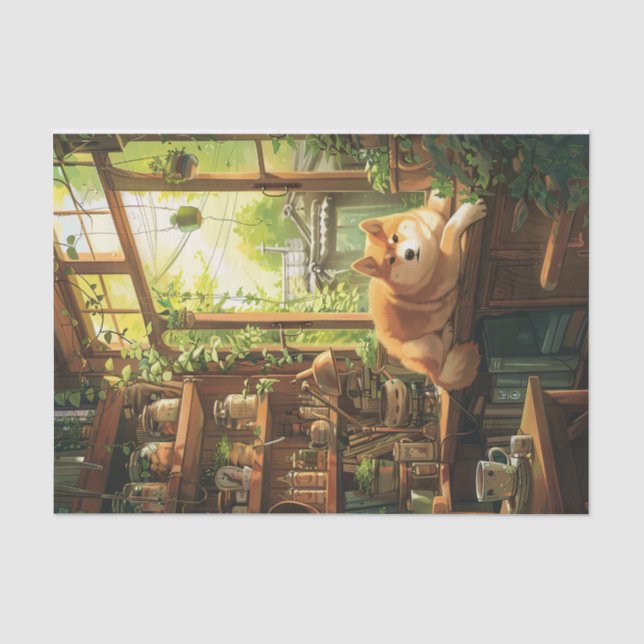 Shiba Inu in einem Teehaus Seidenpapier (Vorderseite)