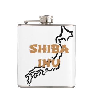 shiba inu japan Kontur Flachmann