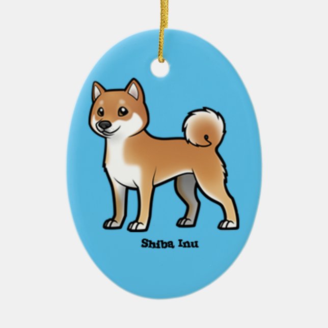 Shiba inu keramikornament (Vorne)