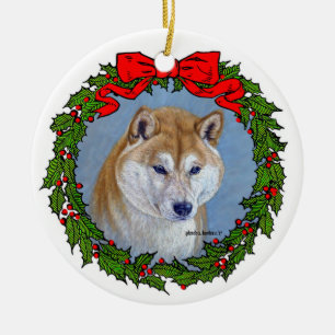 Shiba Inu Kunst von Glenda S. Harlan Keramik Ornament