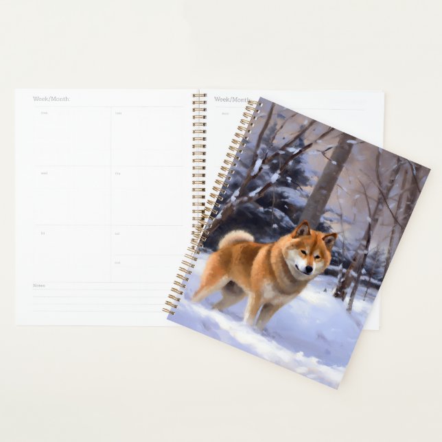 Shiba Inu Laissez Neige Noël (Devant avec enveloppe)