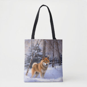 Shiba Inu Lass es schneien Weihnachten Tasche