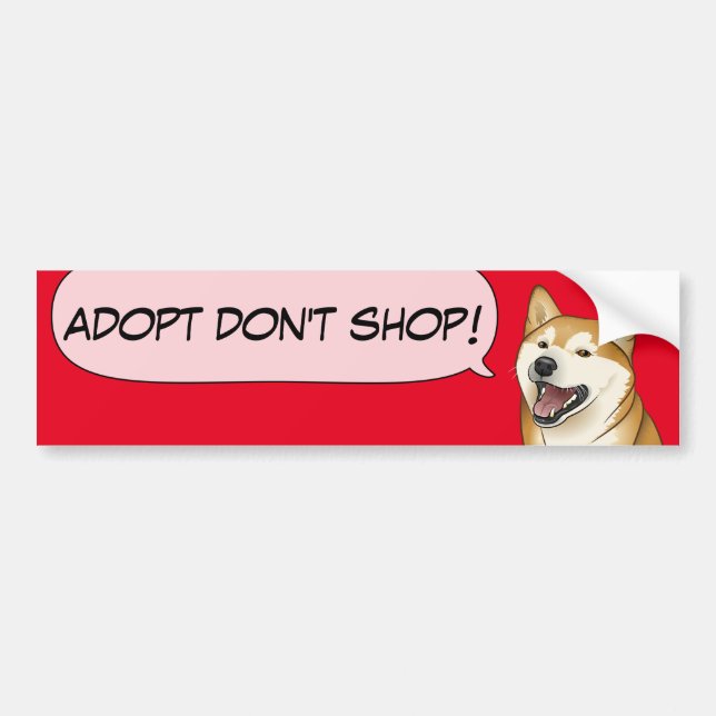 Shiba Inu Liebe adoptieren einen Schutz-Hund! Autoaufkleber (Vorne)