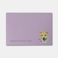 Shiba Inu mit Kirschblüte-Aquarell-Malerei