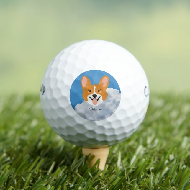 Shiba inu mit Sky Golf Balls Golfball (Insitu T-Shirt)