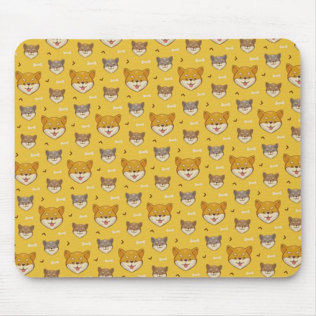 Shiba Inu Muster Mousepad (Vorne)