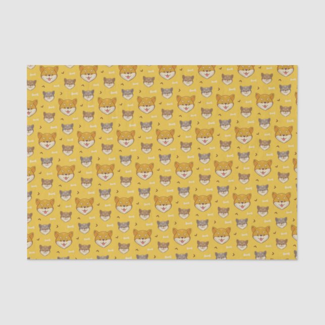 Shiba Inu-Muster Seidenpapier (Vorderseite)