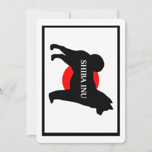 shiba inu Name Silhouette auf Flagge Einladung