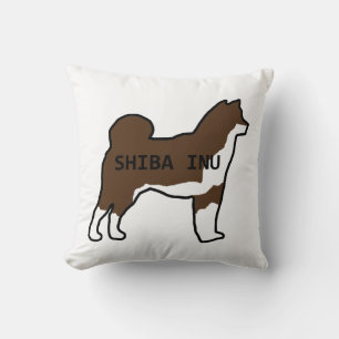 Shiba Inu Name Silhouette Rotes Sesam Kissen