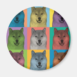 Shiba Inu Pop-Art Magnet