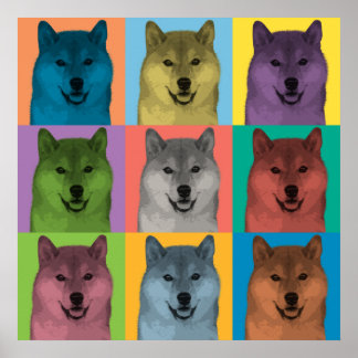 Shiba Inu Pop-Art-Poster Poster