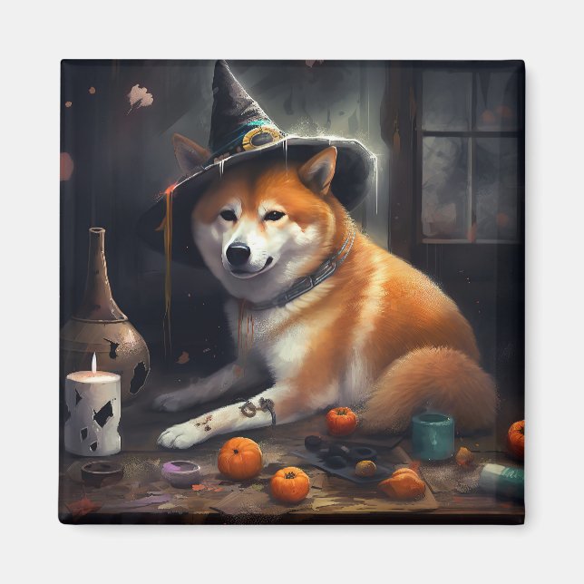 Shiba Inu Pumpkins Halloween Beängstigend Magnet (Vorne)