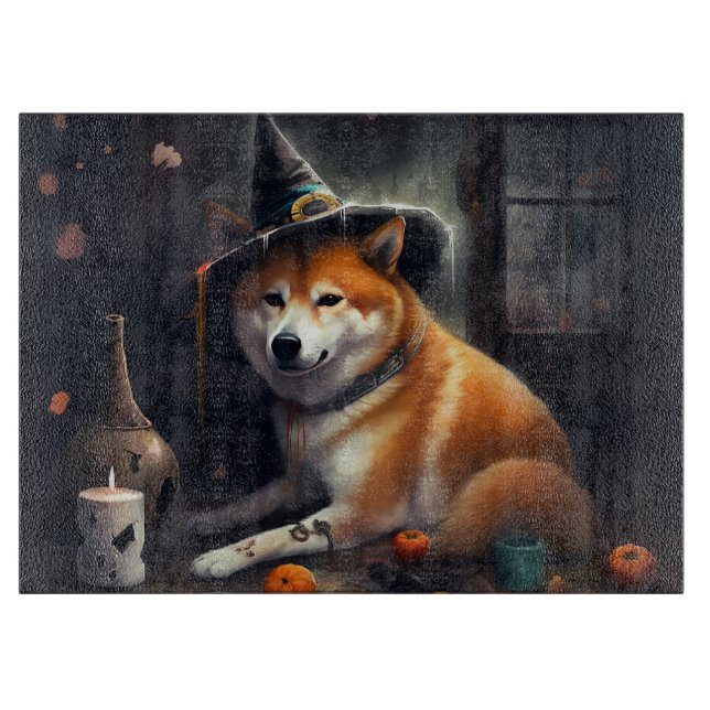 Shiba Inu Pumpkins Halloween Beängstigend Schneidebrett (Vorderseite)