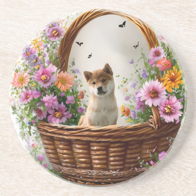 Shiba Inu Puppy Getränkeuntersetzer (Vorne)