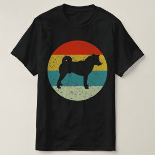 shiba inu Retro Vintage Silhouette 70er T-Shirt