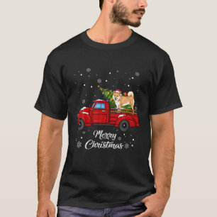 Shiba Inu Riding Red Truck Merry Xmas Tree Dog Lov T-Shirt