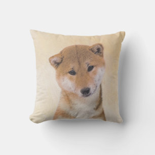 Shiba Inu (Rot) Gemälde - Originale Hunde-Kunst Kissen