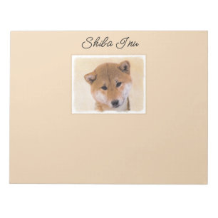 Shiba Inu (rot) Malerei - Original Hunde Art Notep Notizblock