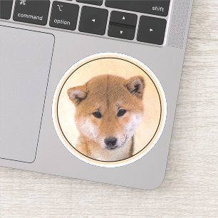 Shiba Inu (Rot) Malerei - Original Hunde Kunst Aufkleber