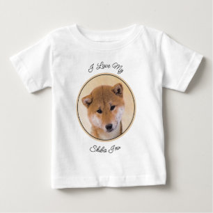 Shiba Inu (Rot) Malerei - Original Hunde Kunst Baby T-shirt