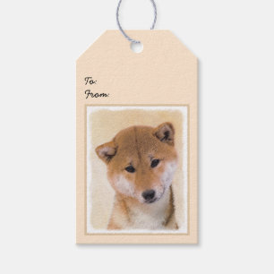 Shiba Inu (Rot) Malerei - Original Hunde Kunst Geschenkanhänger