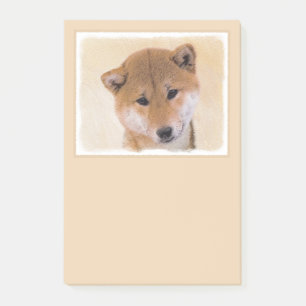 Shiba Inu (Rot) Malerei - Original Hunde Kunst Post-it Klebezettel