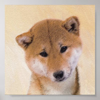 Shiba Inu (Rot) Malerei - Original Hunde Kunst