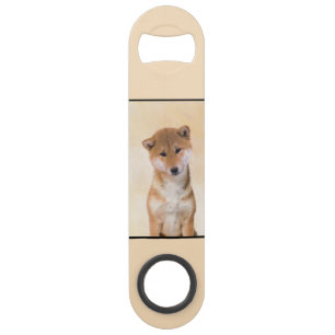 Shiba Inu (Rot) Malerei - Original Hunde Kunst Speed Flaschenöffner