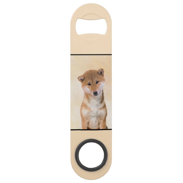 Shiba Inu (Rot) Malerei - Original Hunde Kunst Speed Flaschenöffner (Rückseite)