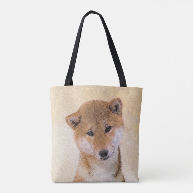 Shiba Inu (Rot) Malerei - Original Hunde Kunst Tasche (Rückseite)