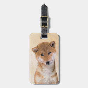 Shiba Inu (Rot) Malerei - Original Hundekunst Gepäckanhänger