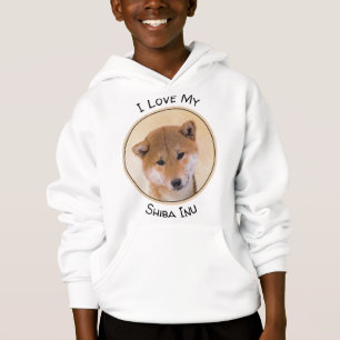 Shiba Inu (Rot) Malerei - Original Hundekunst Hoodie