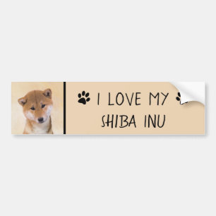 Shiba Inu (rote) Malerei - ursprüngliche Autoaufkleber